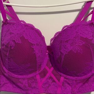 Cacique Lace Longline Bra in Magenta